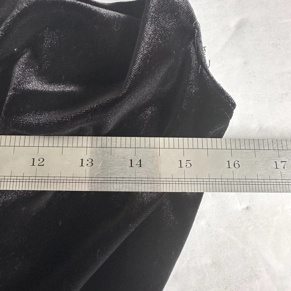 90s Y2K Jump‎ Apparel Witchygoth Black Velvet Cowl Neck Maxi Dress Slit Petite M